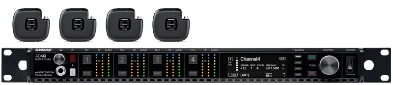SHURE AXIENT DIGITAL 4 WAY ADX1M MICRO LAV SYSTEM